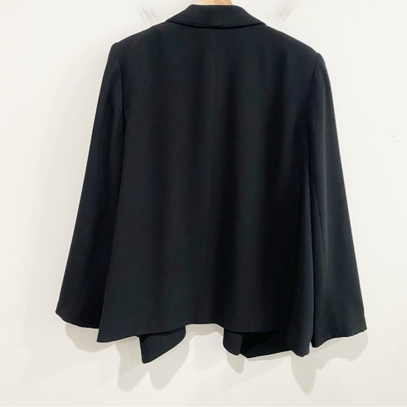 EILEEN FISHER Tropical Suiting Eco Poly Black Shaped Jacket Blazer Size Large - Picture 8 of 12